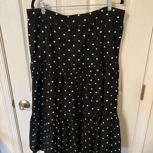 NWT! Lauren Conrad Black and White Polka Dot Maxi Skirt